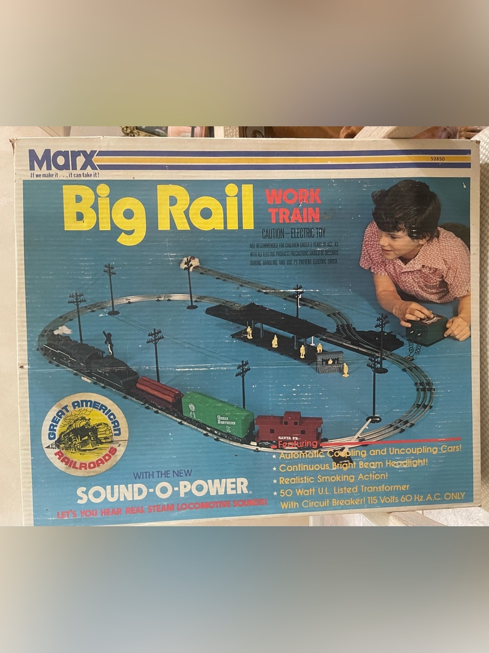 VTG WORKING 1970s Marx Big Rail Work Train Set Model 52850